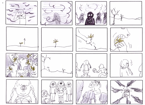 Planche du storyboard