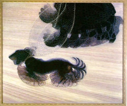 Dynamisme d'un chien en laisse, Giacomo Balla, huile sur toile, 90x110 cm, 1912