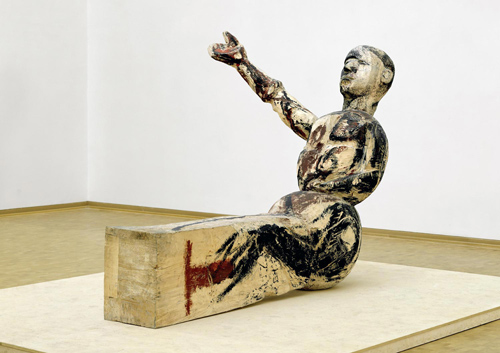 Modèle pour une sculpture, Georg Baselitz, tilleul et tempera, 178x147x244 cm, Museum Ludwig, Cologne, 1979-1980
