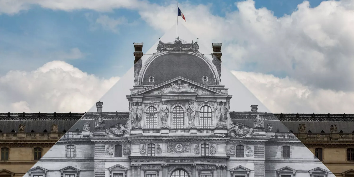 JR fait disparaître la Pyramide du Louvre